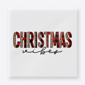 Christmas Vibes Leopard Plaid Christmas DTF Transfers