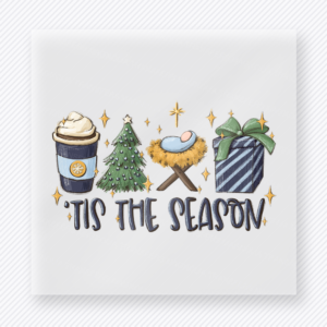 Tis The Season Coffee Nativity Christmas DTF Transfers