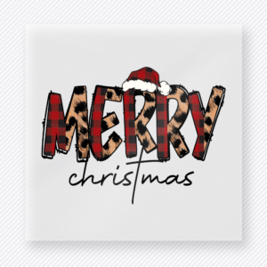 Merry Christmas Leopard Plaid Christmas DTF Transfers