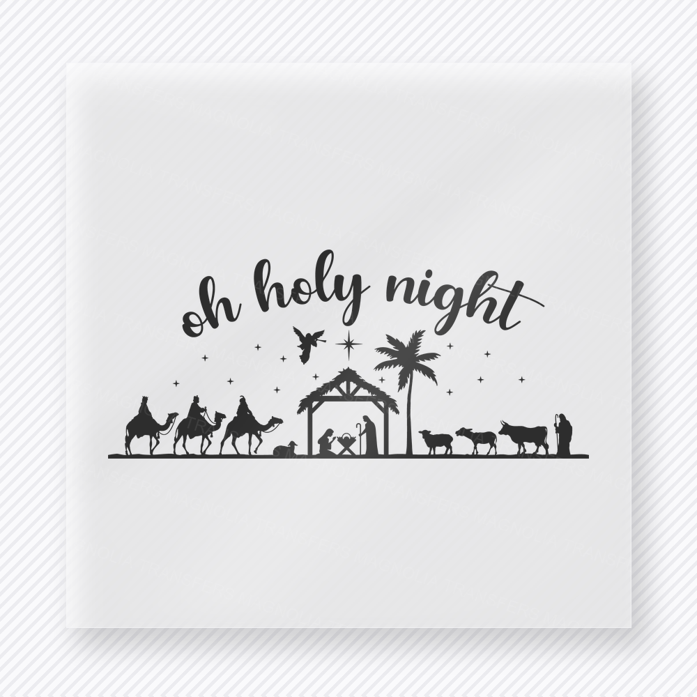 Oh Holy Night Nativity Bring Festive Christmas DTF Transfers