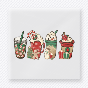 Christmas Coffee Cups Christmas DTF Transfers