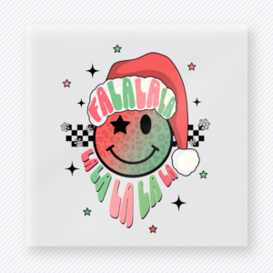 Fa La La Smiley Santa Christmas DTF Transfers
