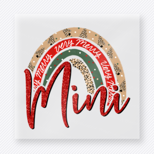 Merry Mini Christmas DTF transfer with festive script lettering