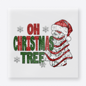 Oh Christmas Tree Mummy Christmas DTF transfer with wrapped holiday tree graphic