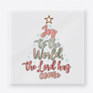 Joy to the World The Lord Has Come Christmas DTF transfer with soft festive lettering