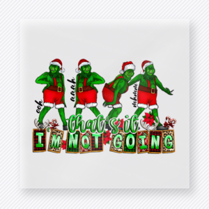 Thuggin Through the Snow Christmas DTF transfer with dancing holiday characters