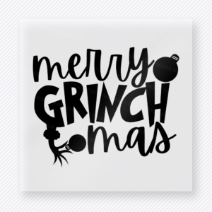 Merry Grinchmas Christmas DTF transfer with bold festive script lettering