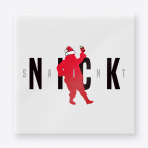 Santa Snark Christmas DTF transfer with red Santa silhouette and modern lettering