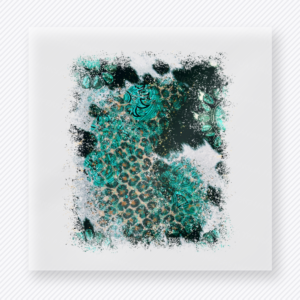 Turquoise leopard grunge DTF transfer background design