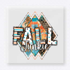 Fall Junkie A Western Patchwork fall and Thanksgiving DTF transfer featuring in a western patchwork design