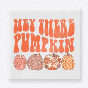 Hey There Pumpkin A Row Of Patterned Pumpkins fall and Thanksgiving DTF transfer featuring with a row of patterned pumpkins