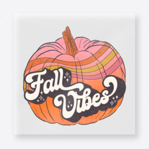 Fall Vibes Pumpkin Plaid Fall Pumpkin With The fall and Thanksgiving DTF transfer featuring a plaid fall pumpkin with the phrase Fall Vibes