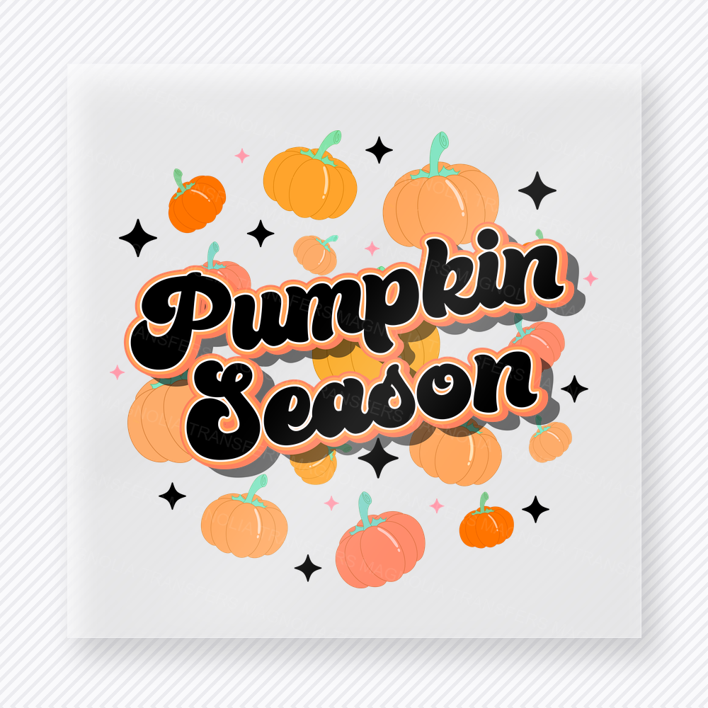 Pumpkin Season Scattered Mini Pumpkins fall and Thanksgiving DTF transfer featuring with scattered mini pumpkins