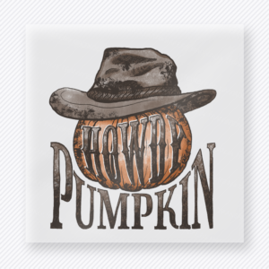 Pumpkin Cowboy Hat Pumpkin Wearing A Cowboy Hat fall and Thanksgiving DTF transfer featuring a pumpkin wearing a cowboy hat
