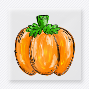 Orange Pumpkin fall and Thanksgiving DTF transfer featuring a bright orange pumpkin illustration