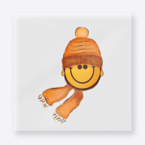 Smiley Scarf Beanie Fall Icon fall and Thanksgiving DTF transfer featuring a beanie smiley scarf fall icon