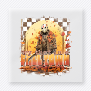 Fall Town Horror-Inspired Fall Scene fall and Thanksgiving DTF transfer featuring a horror-inspired fall scene