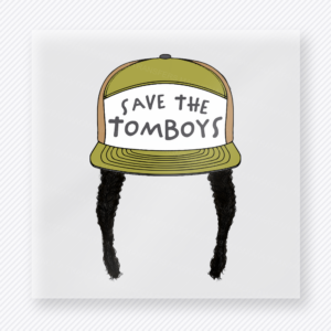 Save The Tomboys Olive Hat Black Braids - Activist & Awareness DTF Transfers