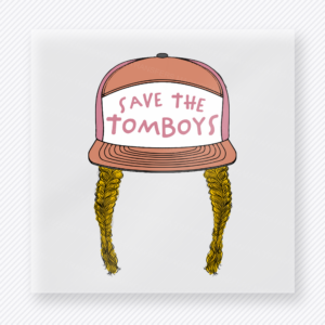 Save The Tomboys Peach Hat Blonde Braids - Activist & Awareness DTF Transfers
