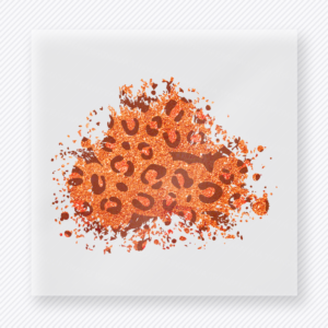 Leopard Witch Hat Splash Halloween DTF transfer featuring a distressed leopard witch hat graphic with an ink-splatter Halloween look