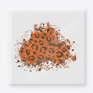 Leopard Witch Hat Splash Halloween DTF transfer featuring a distressed leopard witch hat graphic in warm orange Halloween tones