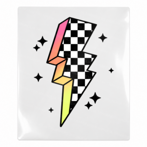Checkered Lightning Bolt Neon Fade