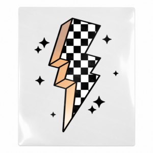 Checkered Lightning Bolt Peach Fade