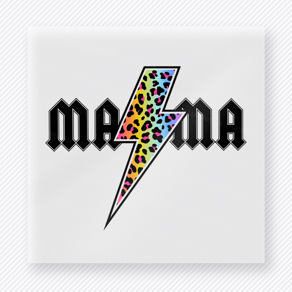 Me Mama Leopard Lightning Bolt Family DTF Transfers