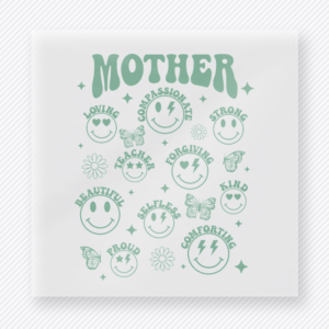 Mother Smiley Personality Mint Family DTF Transfers