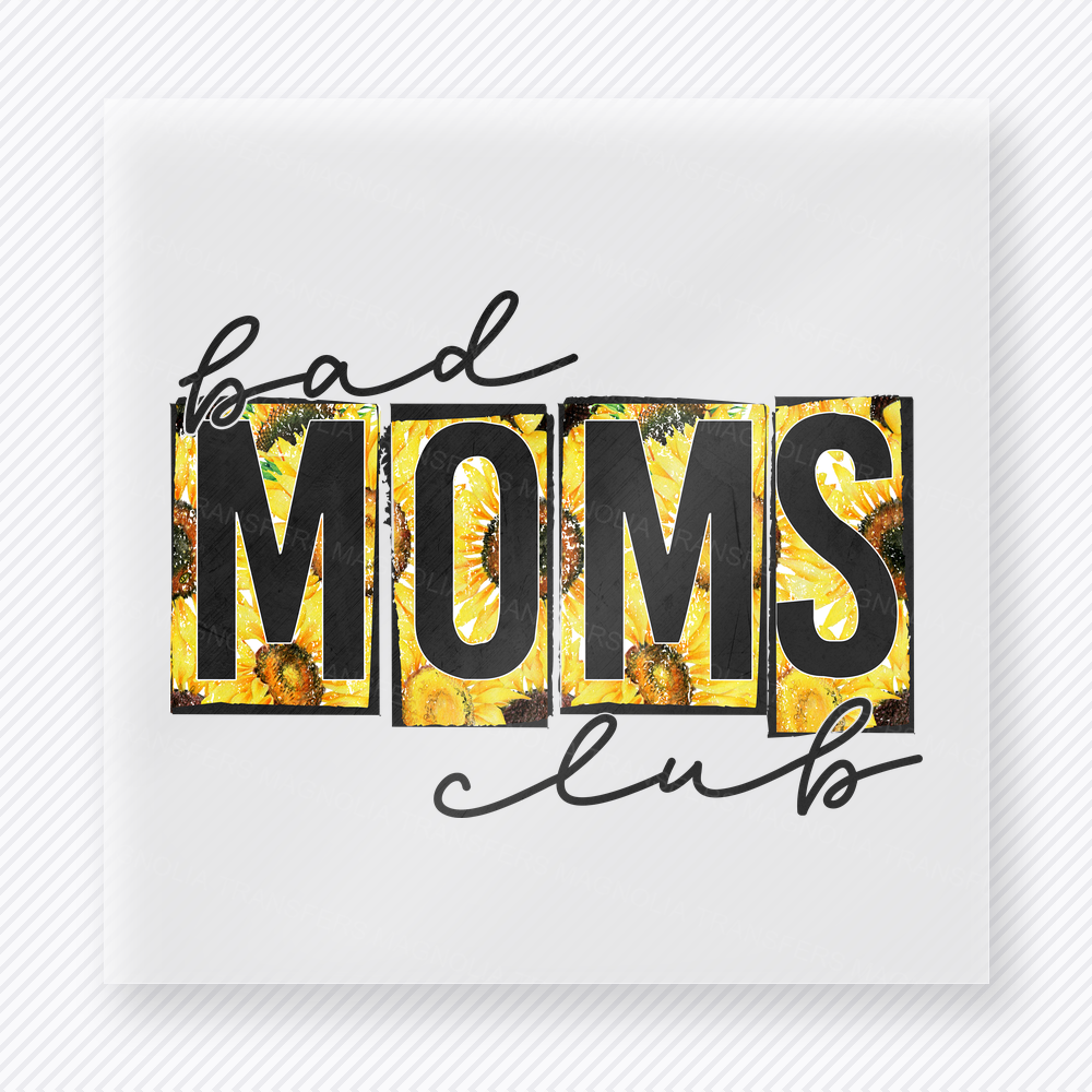 Bad Moms Club Yellow Leopard Family DTF Transfers