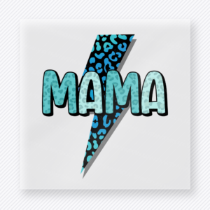 Mama Teal Lightning Bolt Family DTF Transfers