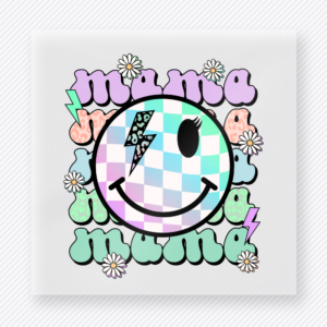 Mama Smiley Peace Flowers Family DTF Transfers