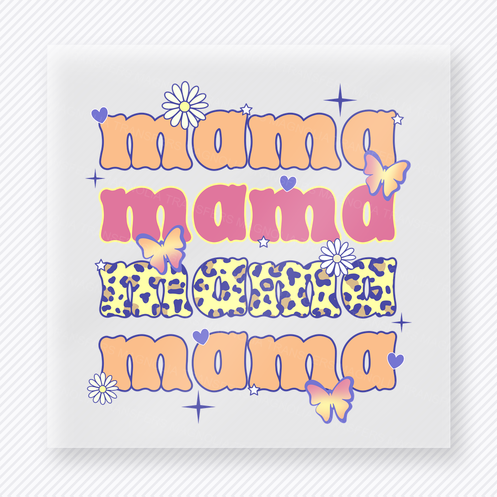 Mama Pastel Leopard Stack Family DTF Transfers