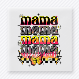 Mama Floral Checker Stack Family DTF Transfers