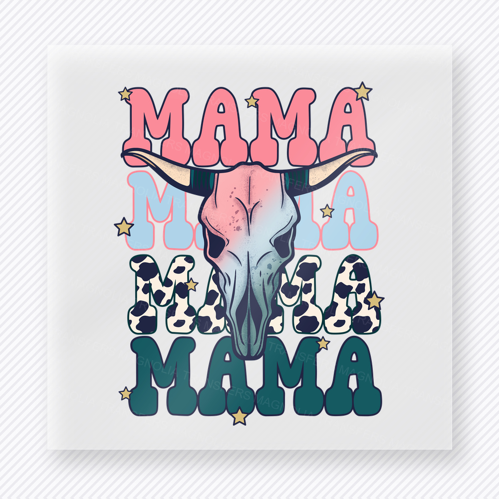 Mama Bull Skull Family DTF Transfers