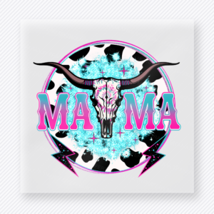 Cowhide Bull Skull Mama Family DTF Transfers