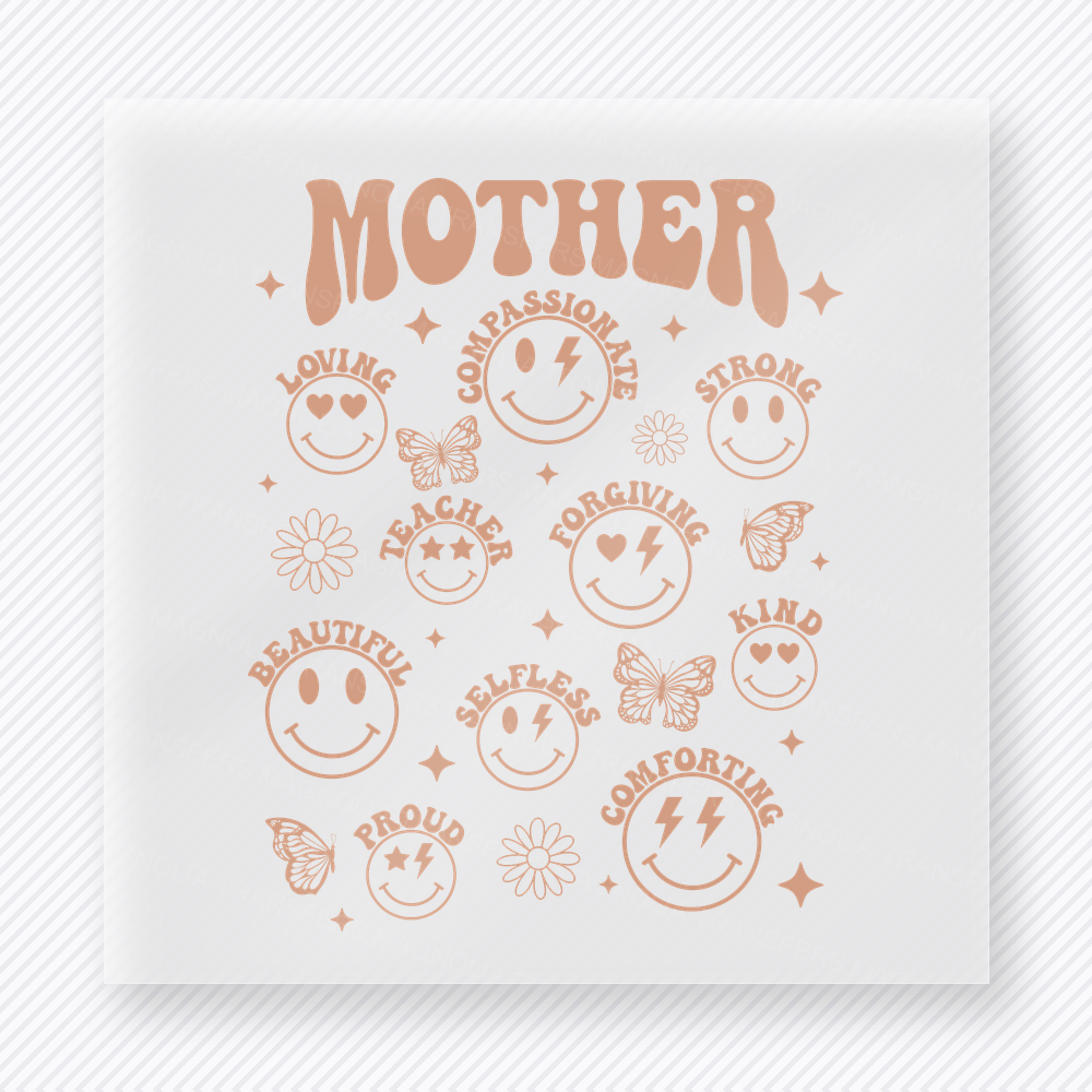 Mother Smiley Traits Peach Family DTF Transfers