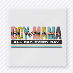 Boy Mama All Day Rainbow Text Family DTF Transfers