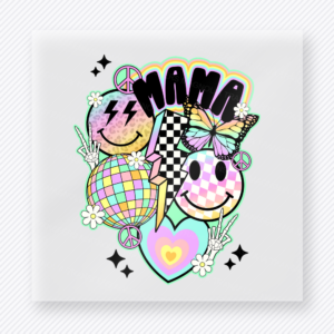Mama Retro Smiley Collage Family DTF Transfers