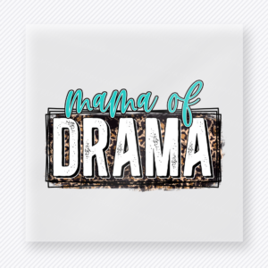 Mama Of Drama Leopard Teal Family DTF Transfers