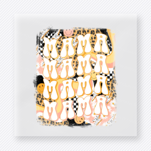 Mama Checkered Smiley Pattern Family DTF Transfers