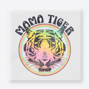 Mama Tiger Pastel Rainbow Family DTF Transfers