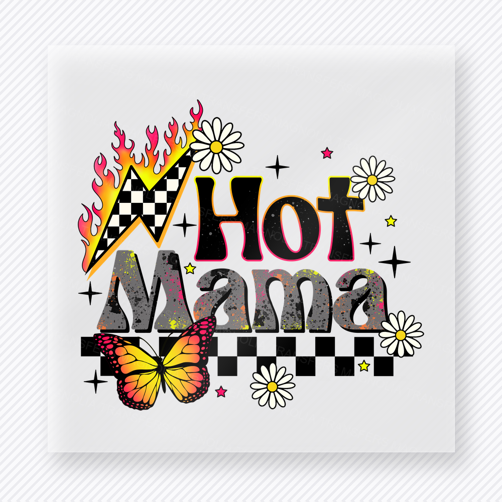 Hot Mama Checkered Butterfly Family DTF Transfers