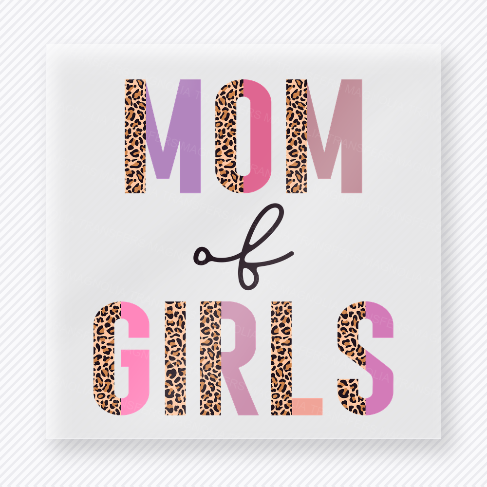 Mom Of Girls Leopard Family DTF Transfers