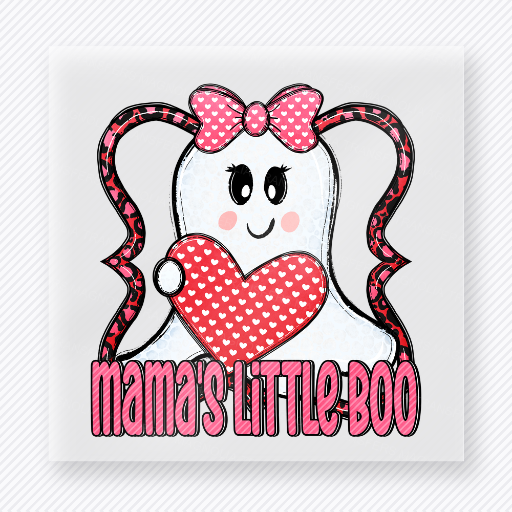 Mamas Little Boo Girl Ghost Family DTF Transfers