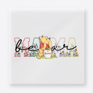 Mama Bear Pooh Inspired Floral Family DTF Transfers