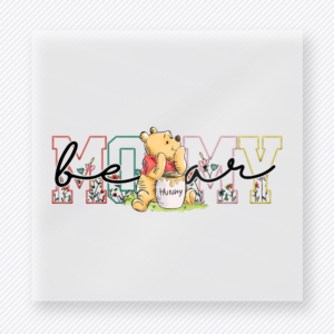 Mommy Bear Pooh Inspired Floral Family DTF Transfers