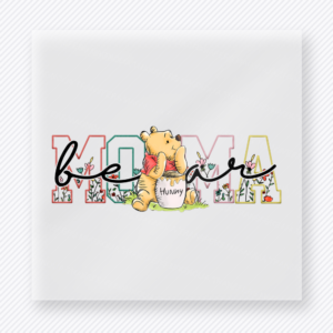 Mimi Bear Pooh Inspired Floral Family DTF Transfers