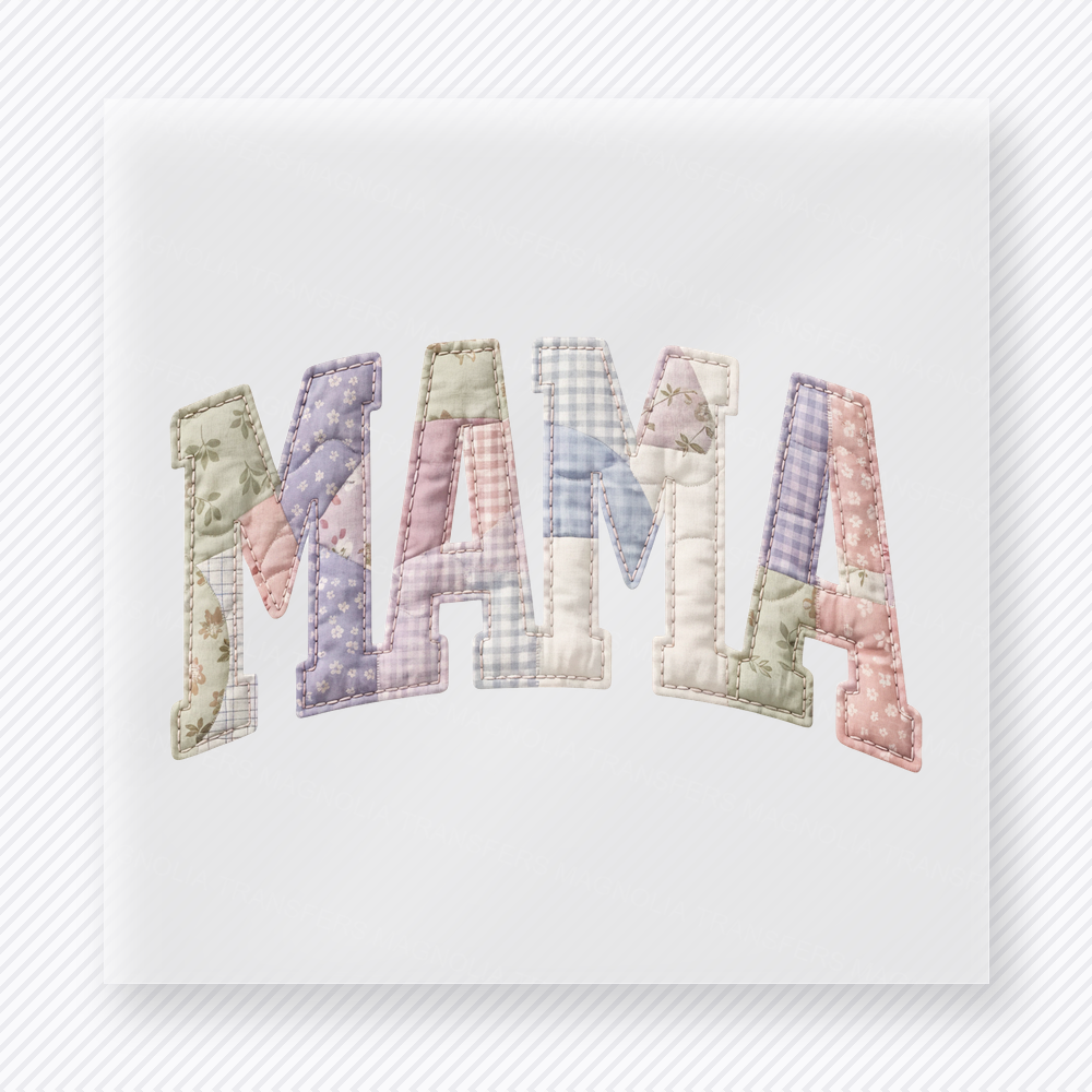 Pastel Patchwork Mama Family DTF Transfers