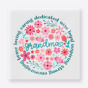 Grandma Floral Word Circle Family DTF Transfers